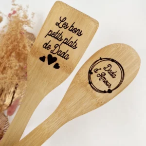 Lot spatule et cuillère en bois