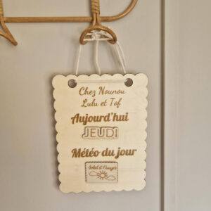Pancarte "Jour & Météo du jour"