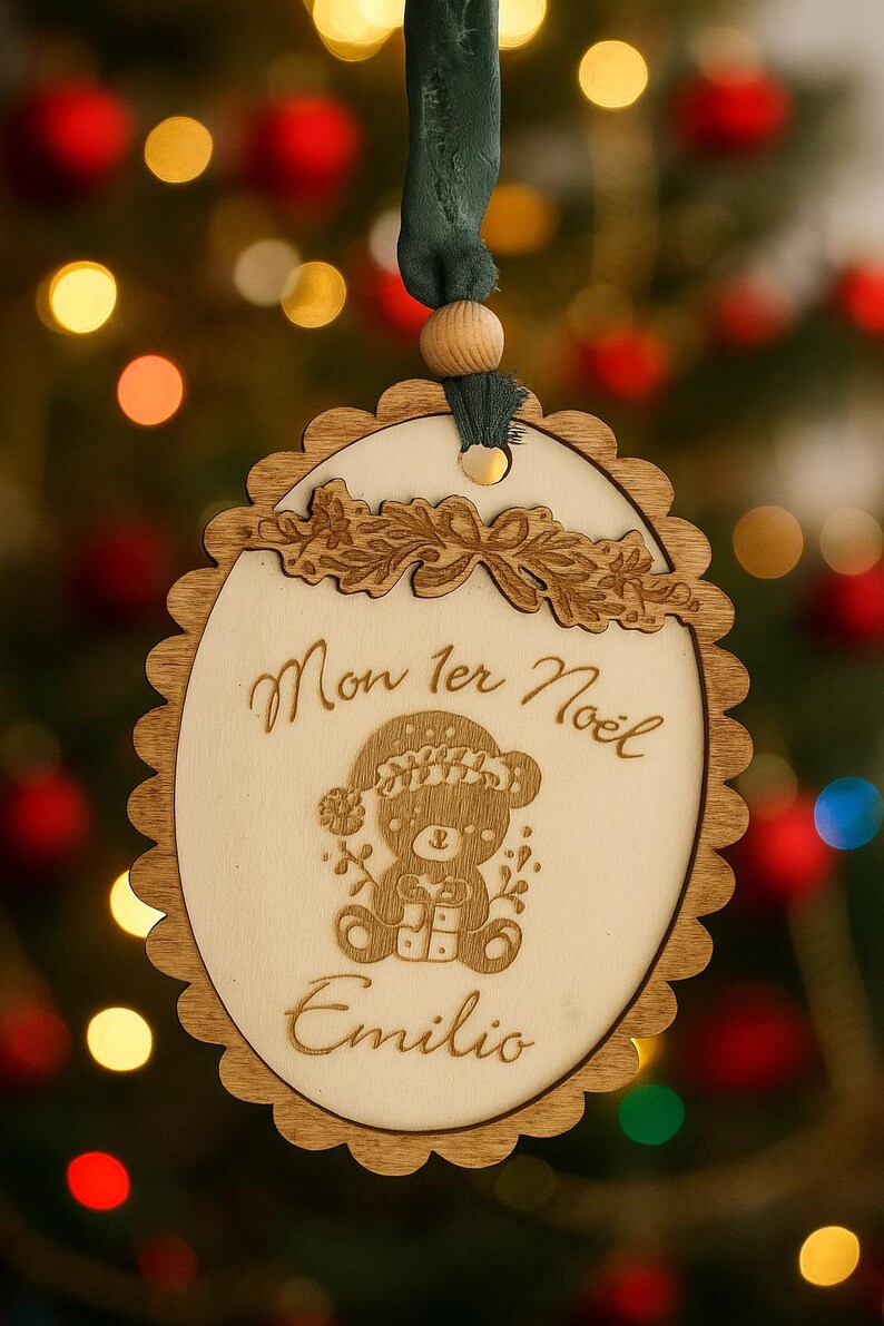 Suspension de Noël bois | Nounours