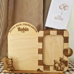 Cadre souvenir Nounours | Empreinte et photo