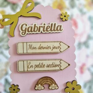 Pancarte rentrée noeud et fleurs